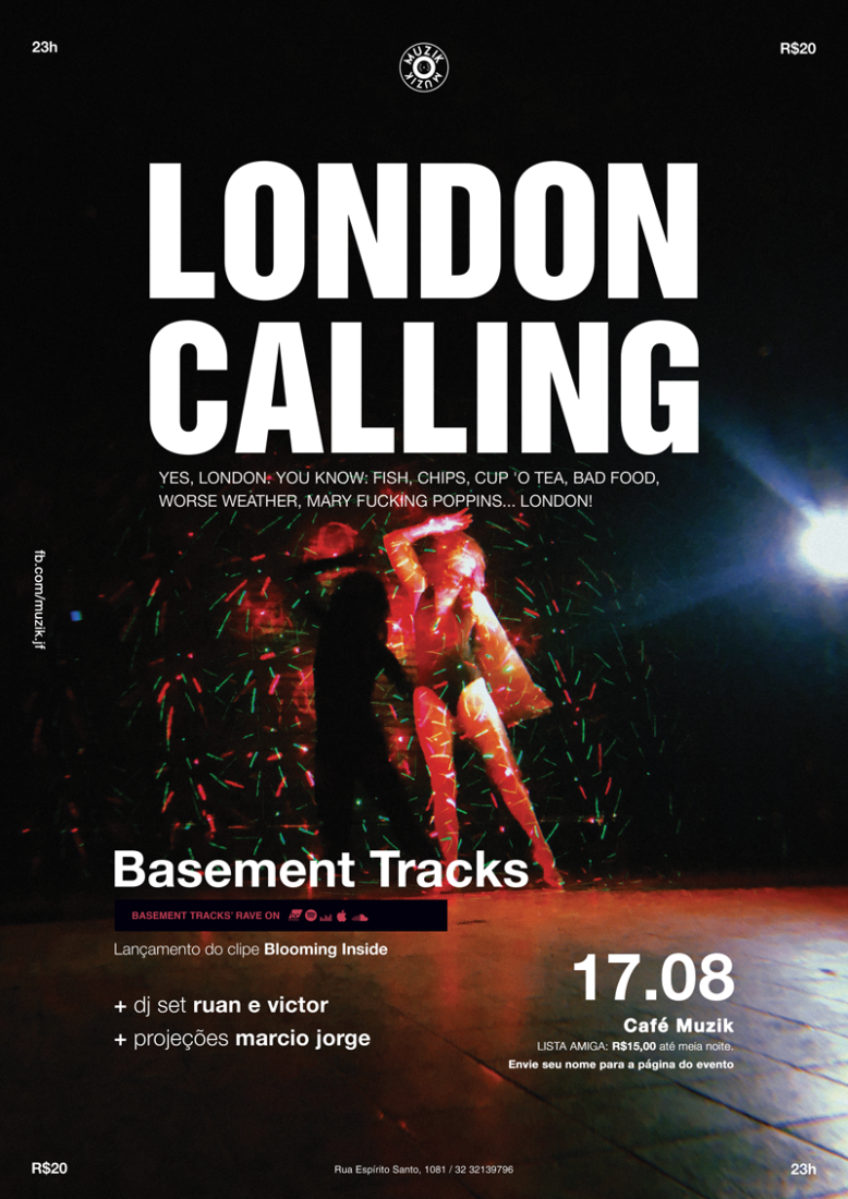 London Calling Concert Poster – Experimental Graphic Design by Rodrigo Baumgratz This poster designed by Rodrigo Baumgratz blends punk energy with raw experimental aesthetics. Featuring bold typography and a distorted, neon-lit silhouette, it echoes the spirit of DIY rave flyers and underground cultural movements. With references to iconic London grit, the design captures chaos and irony, making it perfect for portfolios exploring avant-garde graphic design, music culture, and subversive visual storytelling. Keywords: experimental poster design, music flyer, underground aesthetics, London Calling, Rodrigo Baumgratz visual art.