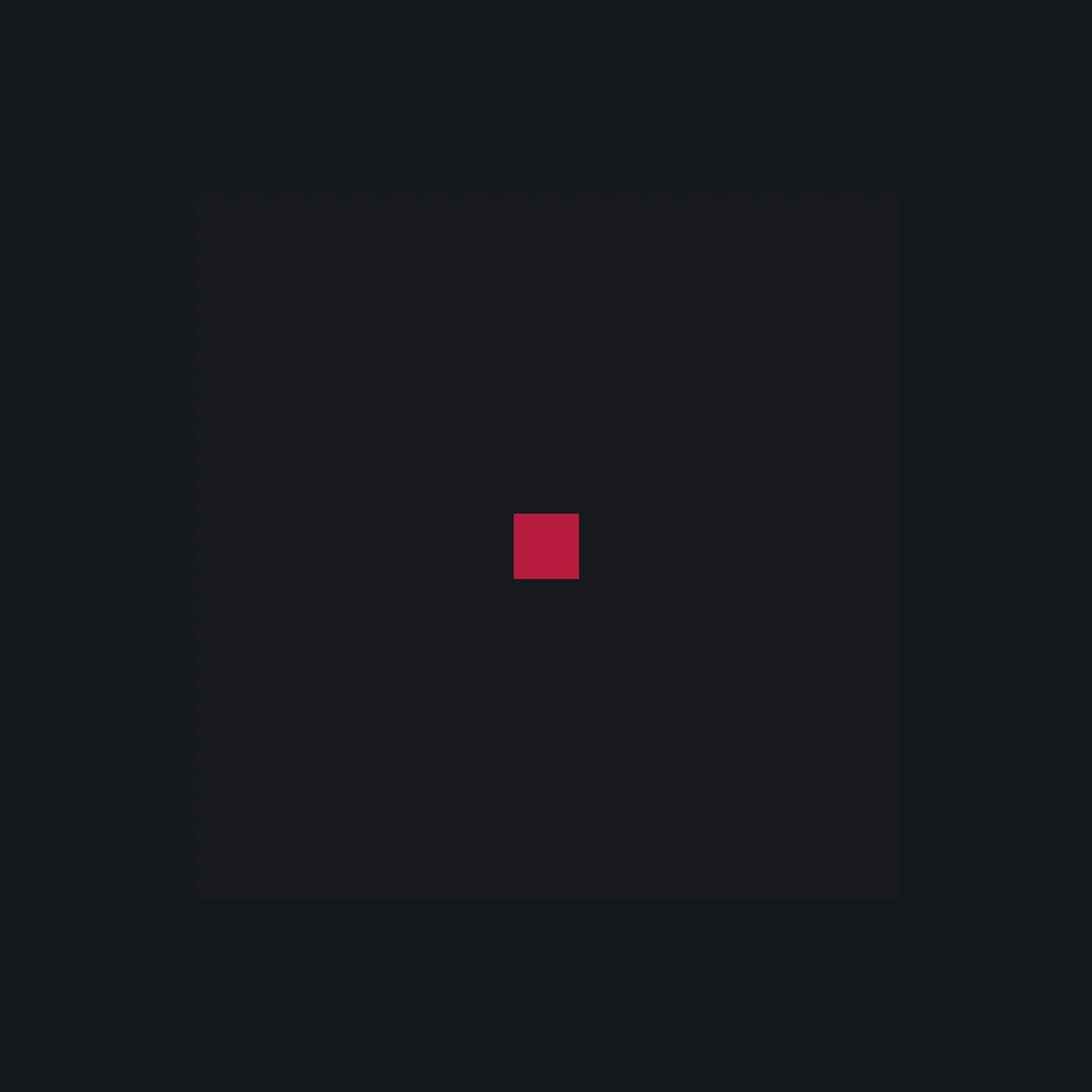 A black square with a red point in the middle. 2001 and Johannes Itten inspiration